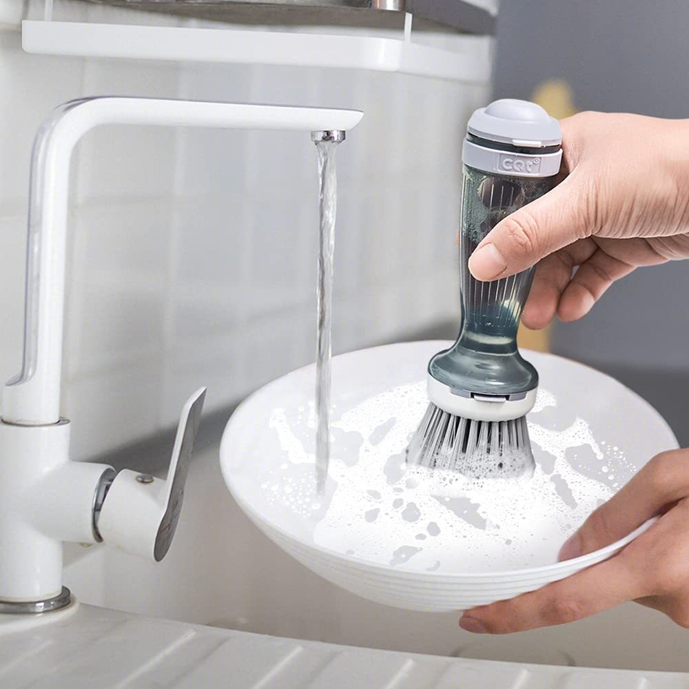 Pot Brush Dish Brush Dish Scrub Brush With Soap Dispenser For Dishes Kitchen Sink Pot Pan null