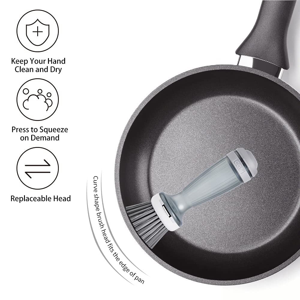 Pot Brush Dish Brush Dish Scrub Brush With Soap Dispenser For Dishes Kitchen Sink Pot Pan null