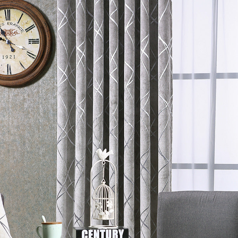Solid Color Simple Modern Light Luxury Living Room Chenille Blackout Curtains null