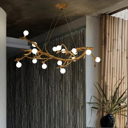 Restaurant Chandelier Decorative Tree Branch Lights Zen Japanese Wabi-sabi Wind Lamps null