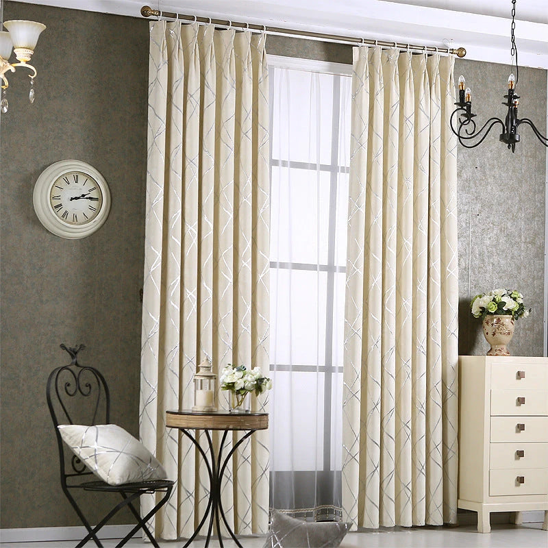 Solid Color Simple Modern Light Luxury Living Room Chenille Blackout Curtains null