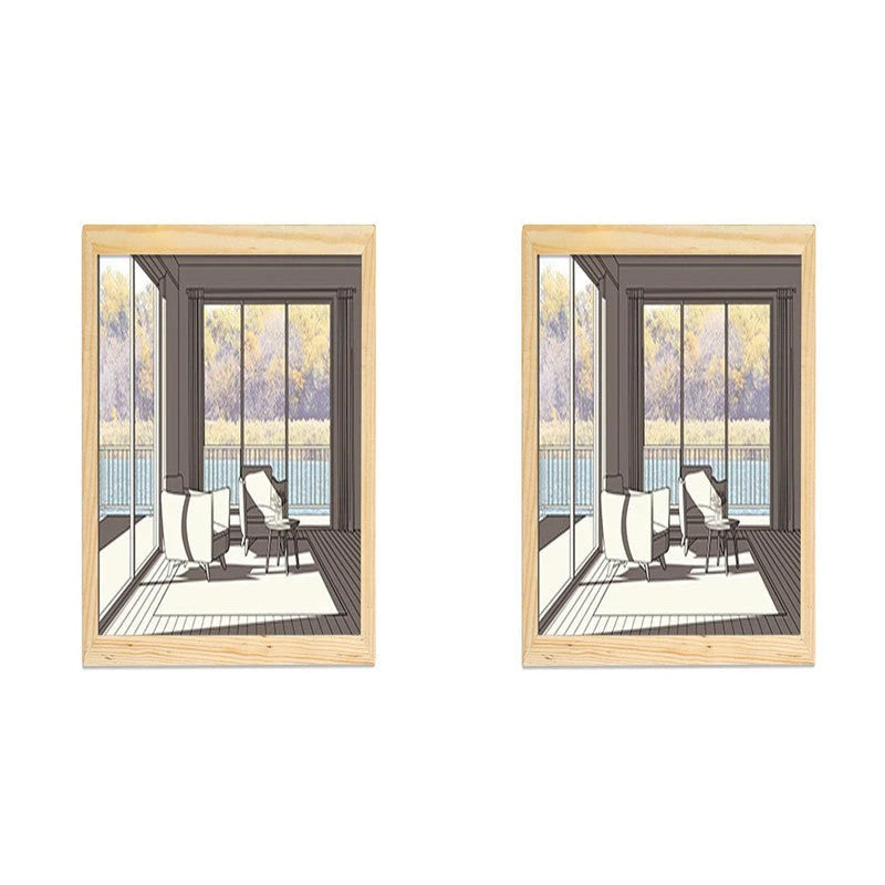 Illuminated Picture LED Decorative Light Painting Bedside Picture Style Creative Modern Simulate Sunshine Drawing Night Light Gift null