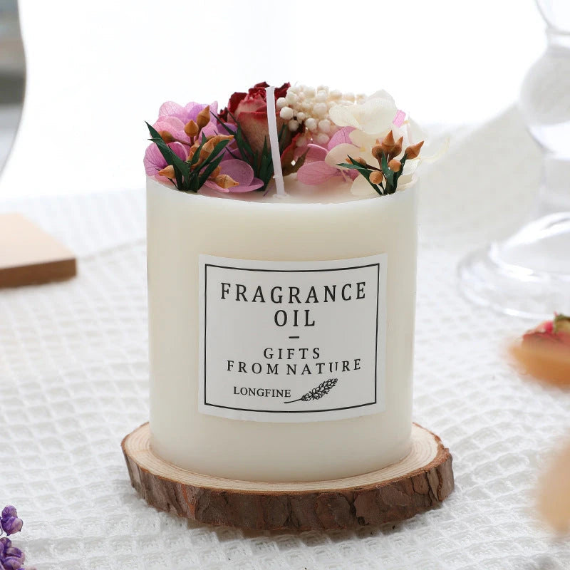 Dried Flowers Decor Romantic Candles null
